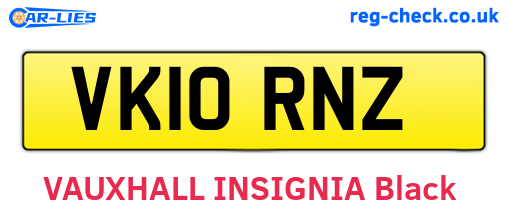 VK10RNZ are the vehicle registration plates.