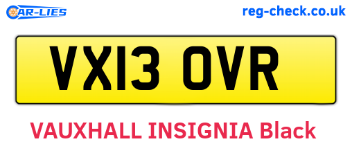 VX13OVR are the vehicle registration plates.