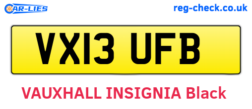 VX13UFB are the vehicle registration plates.