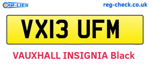 VX13UFM are the vehicle registration plates.