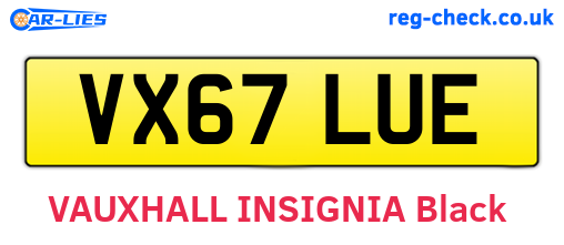 VX67LUE are the vehicle registration plates.