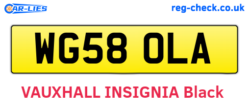 WG58OLA are the vehicle registration plates.