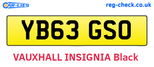 YB63GSO are the vehicle registration plates.