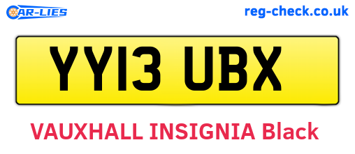 YY13UBX are the vehicle registration plates.