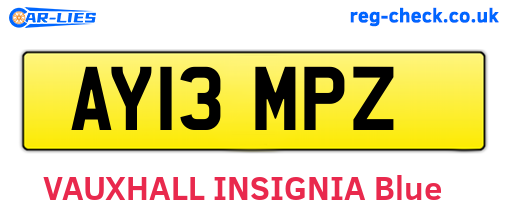 AY13MPZ are the vehicle registration plates.