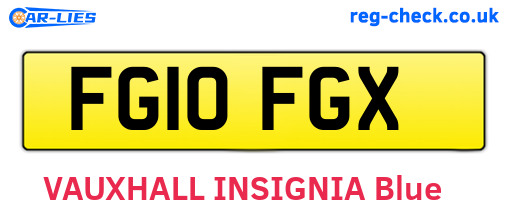 FG10FGX are the vehicle registration plates.