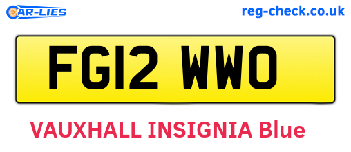 FG12WWO are the vehicle registration plates.