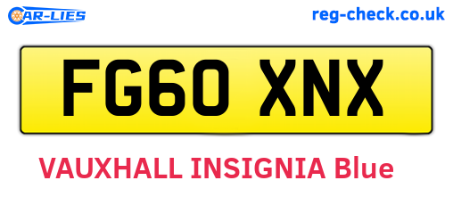 FG60XNX are the vehicle registration plates.