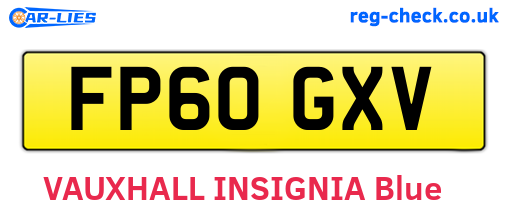 FP60GXV are the vehicle registration plates.