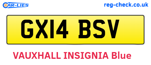 GX14BSV are the vehicle registration plates.