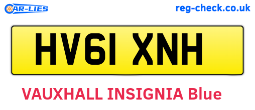 HV61XNH are the vehicle registration plates.