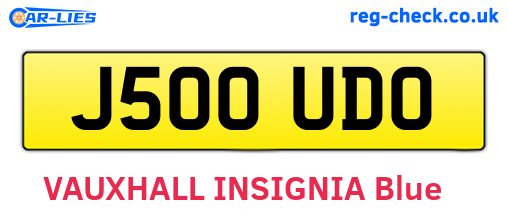 J500UDO are the vehicle registration plates.