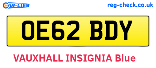 OE62BDY are the vehicle registration plates.