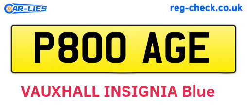 P800AGE are the vehicle registration plates.