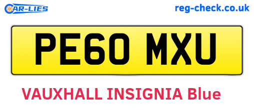 PE60MXU are the vehicle registration plates.
