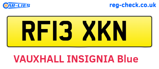 RF13XKN are the vehicle registration plates.