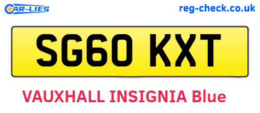 SG60KXT are the vehicle registration plates.