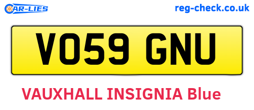 VO59GNU are the vehicle registration plates.