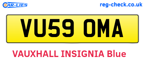 VU59OMA are the vehicle registration plates.
