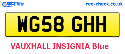 WG58GHH are the vehicle registration plates.