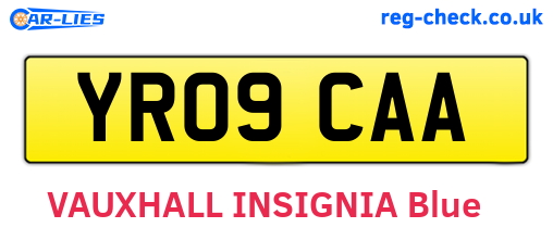 YR09CAA are the vehicle registration plates.