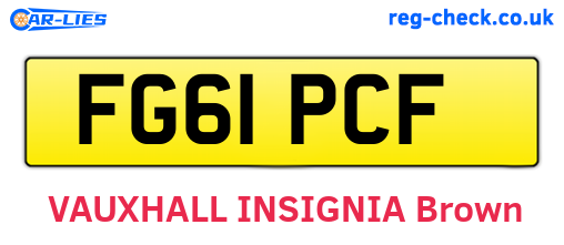 FG61PCF are the vehicle registration plates.