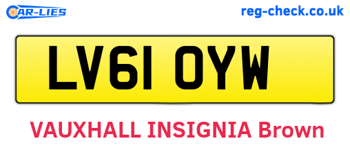 LV61OYW are the vehicle registration plates.