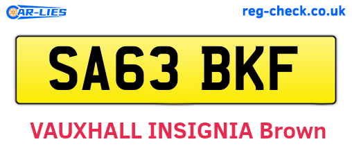 SA63BKF are the vehicle registration plates.