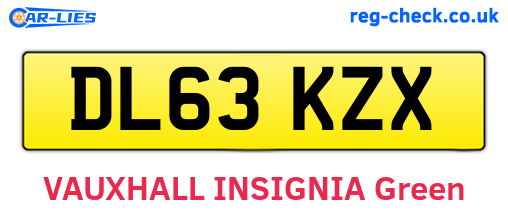 DL63KZX are the vehicle registration plates.