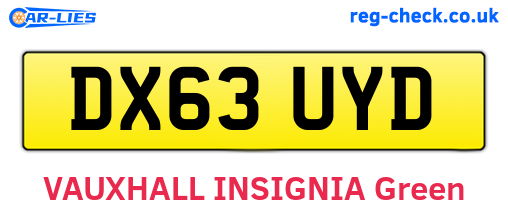 DX63UYD are the vehicle registration plates.