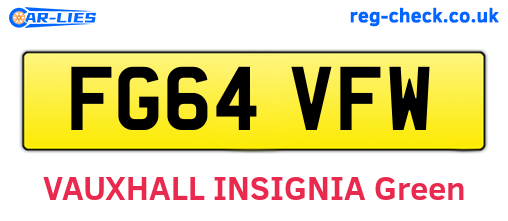 FG64VFW are the vehicle registration plates.