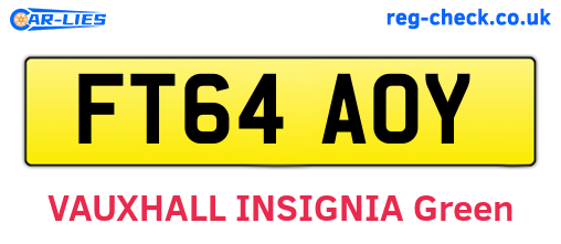 FT64AOY are the vehicle registration plates.