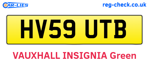 HV59UTB are the vehicle registration plates.