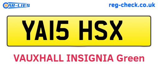 YA15HSX are the vehicle registration plates.