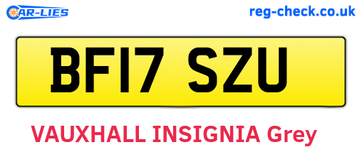 BF17SZU are the vehicle registration plates.