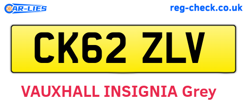 CK62ZLV are the vehicle registration plates.