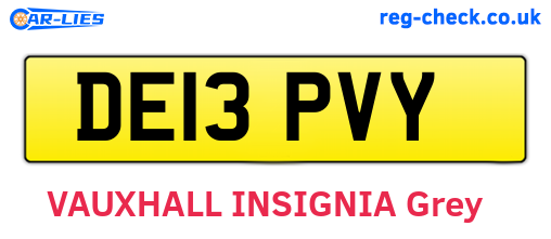DE13PVY are the vehicle registration plates.