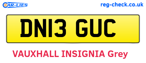DN13GUC are the vehicle registration plates.