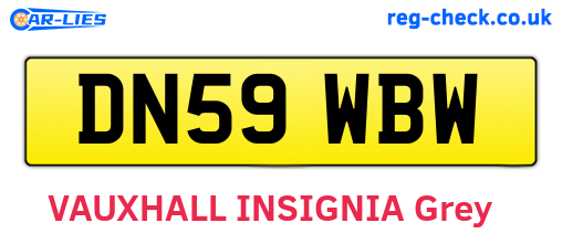 DN59WBW are the vehicle registration plates.