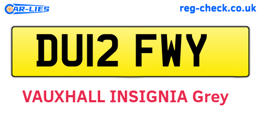 DU12FWY are the vehicle registration plates.