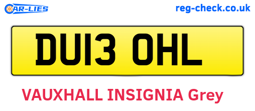 DU13OHL are the vehicle registration plates.