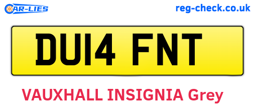 DU14FNT are the vehicle registration plates.
