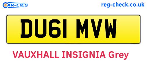 DU61MVW are the vehicle registration plates.
