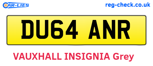 DU64ANR are the vehicle registration plates.