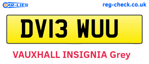 DV13WUU are the vehicle registration plates.