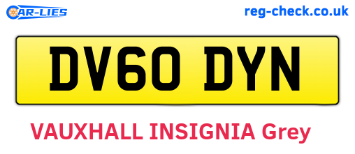 DV60DYN are the vehicle registration plates.