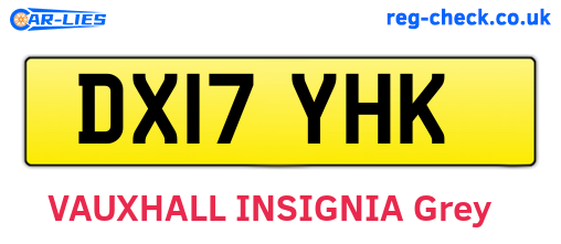 DX17YHK are the vehicle registration plates.