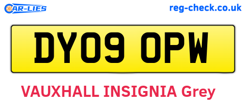 DY09OPW are the vehicle registration plates.
