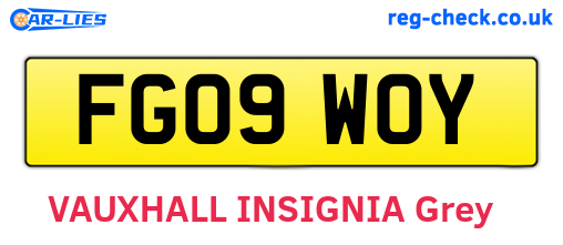 FG09WOY are the vehicle registration plates.