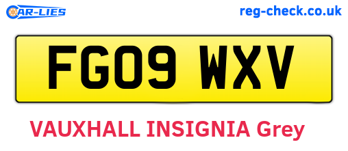 FG09WXV are the vehicle registration plates.